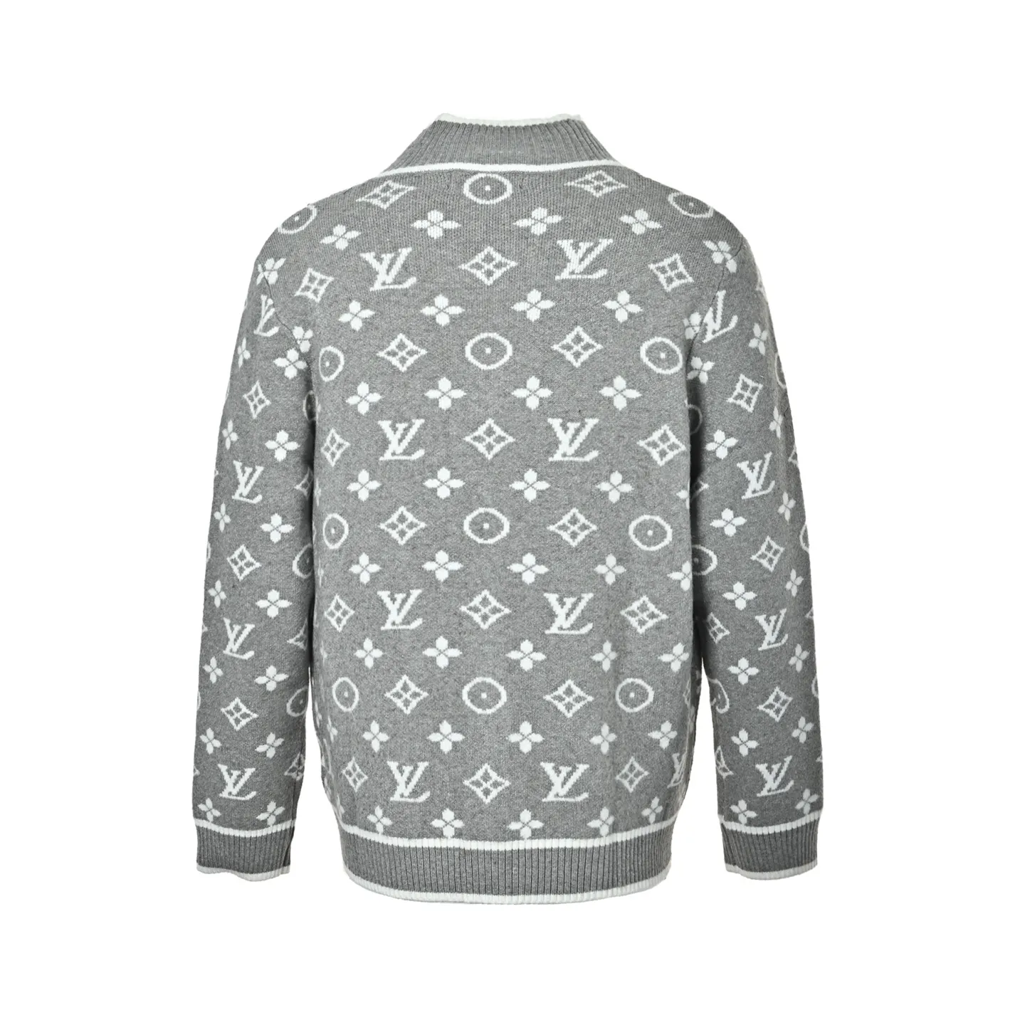 Louis Vuitton/Louis Vuitton all-over printed old flower logo jacquard zipper sweater jacket